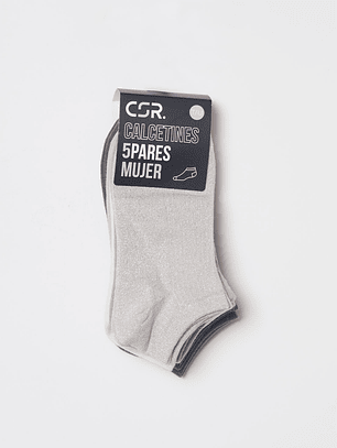 Calcetín Pack 5 Liso Mujer Negro Familyshop