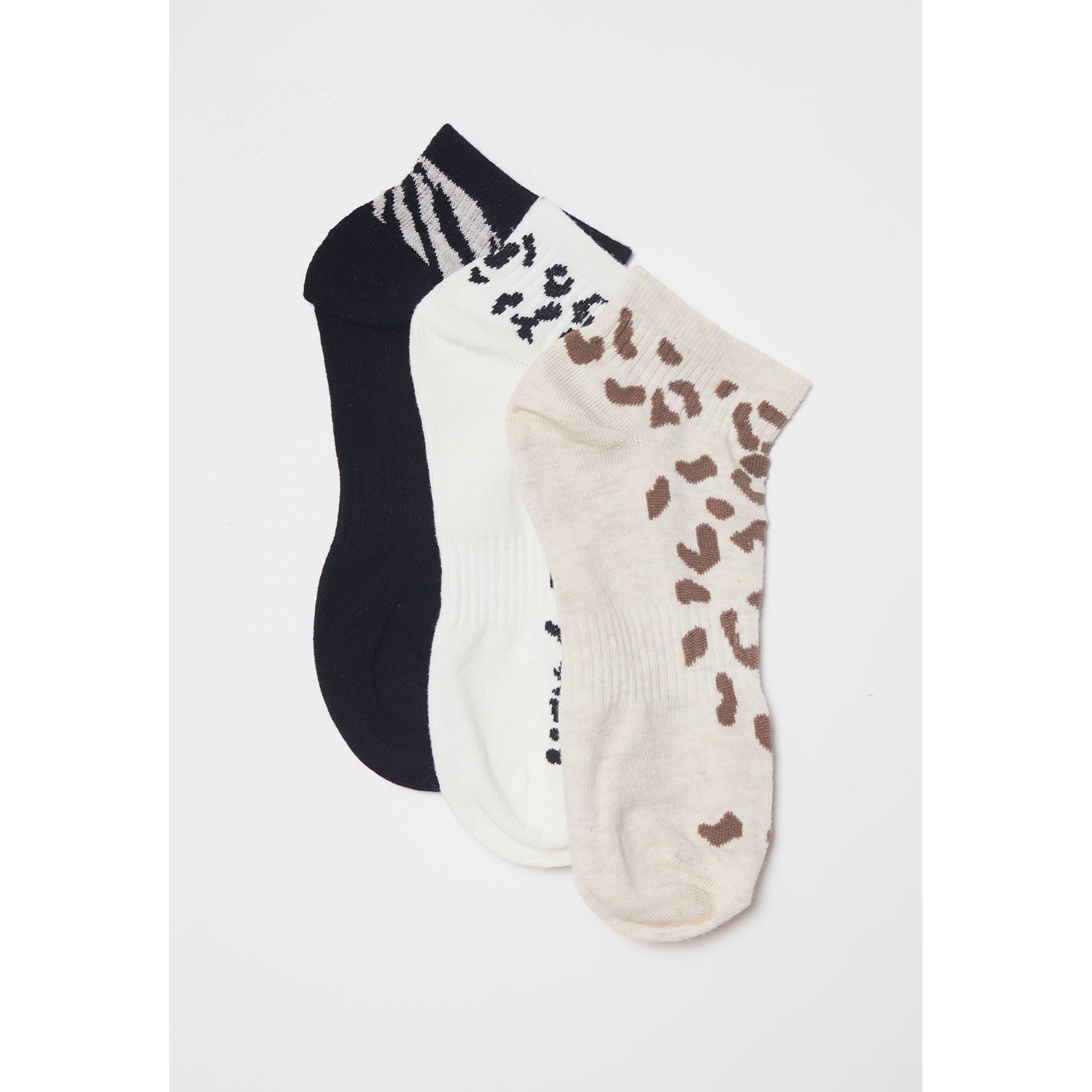 Calcetín Tripack Corto Mujer Café Familyshop 1