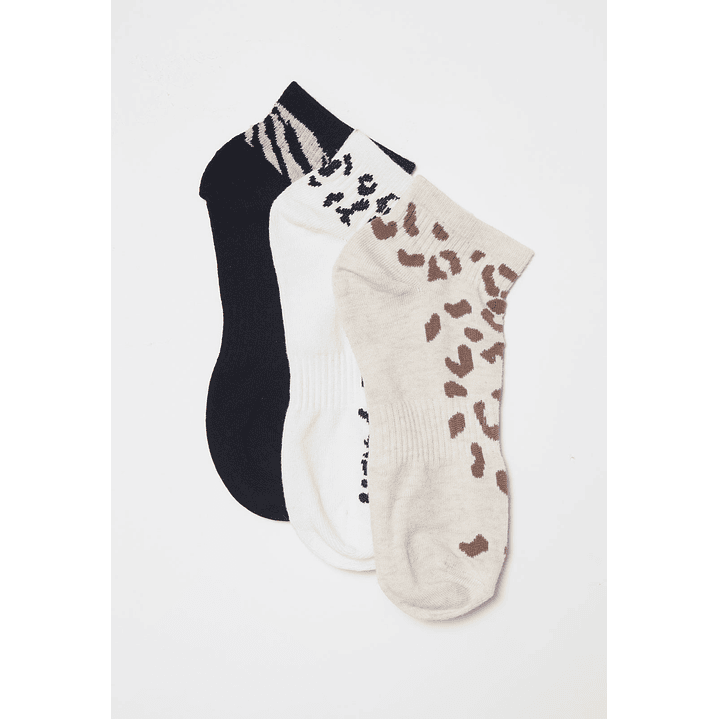 Calcetín Tripack Corto Mujer Café Familyshop 1