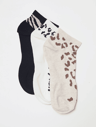 Calcetín Tripack Corto Mujer Café Familyshop