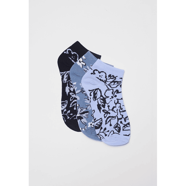 Calcetín Tripack Corto Mujer Azul Familyshop 1