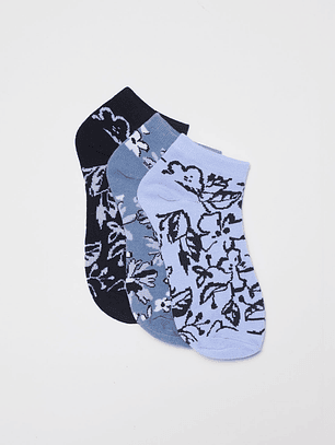 Calcetín Tripack Corto Mujer Azul Familyshop
