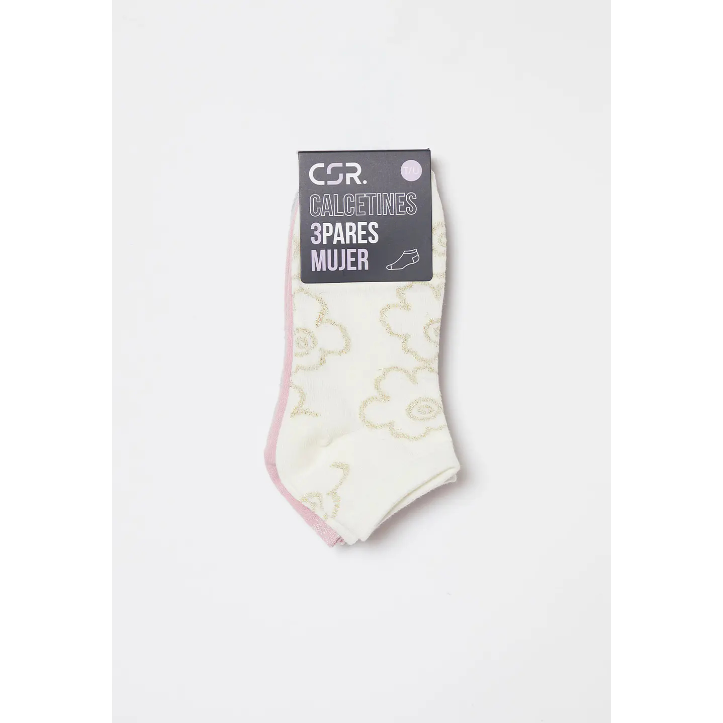 Calcetín Tripack Corto Mujer Gris Familyshop 2