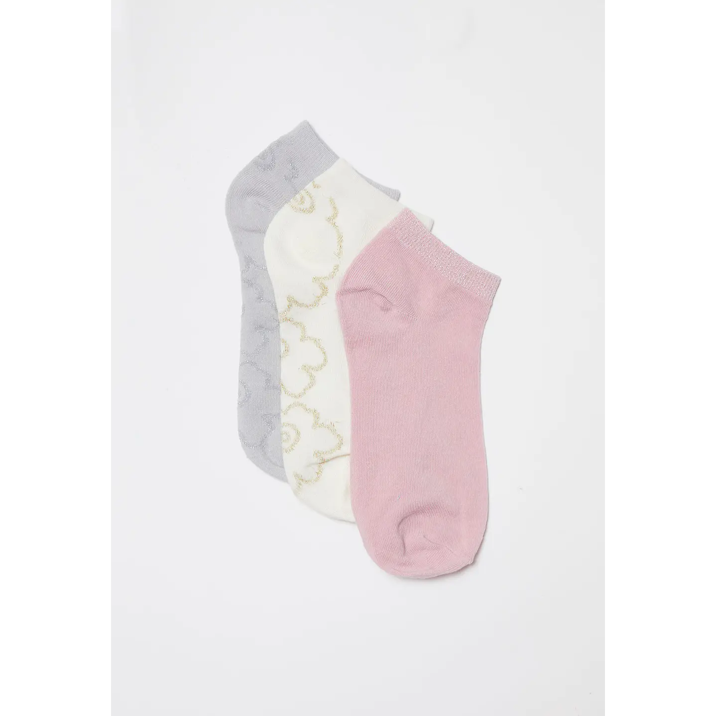 Calcetín Tripack Corto Mujer Gris Familyshop 1