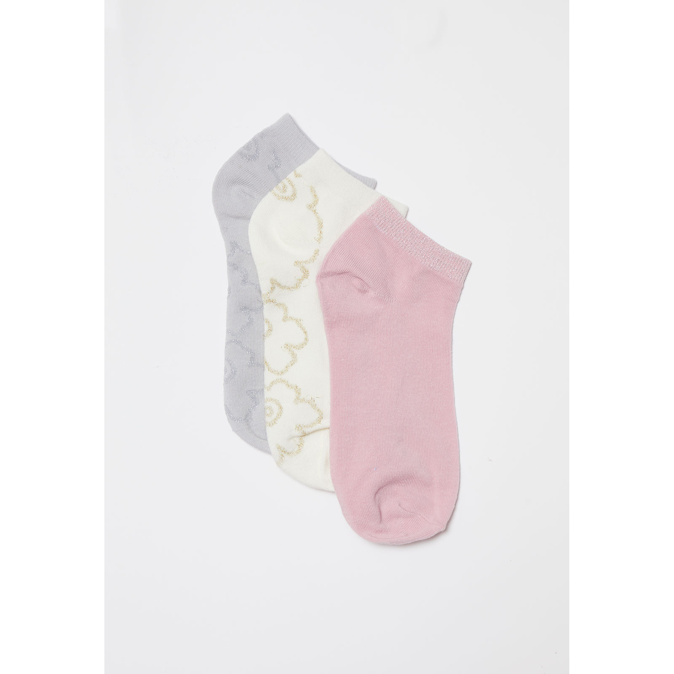 Calcetín Tripack Corto Mujer Gris Familyshop 1