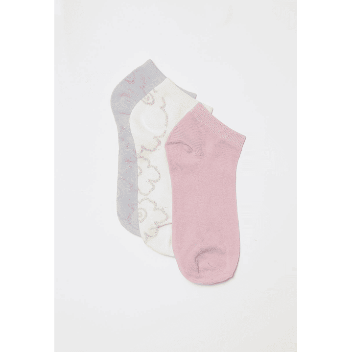 Calcetín Tripack Corto Mujer Gris Familyshop 1