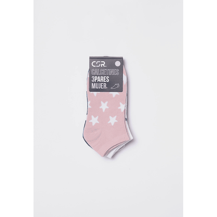 Calcetín Tripack Corto Mujer Negro Familyshop 2