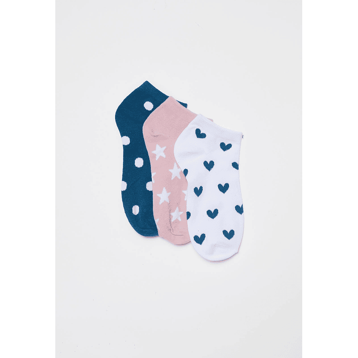 Calcetín Tripack Corto Mujer Negro Familyshop 1