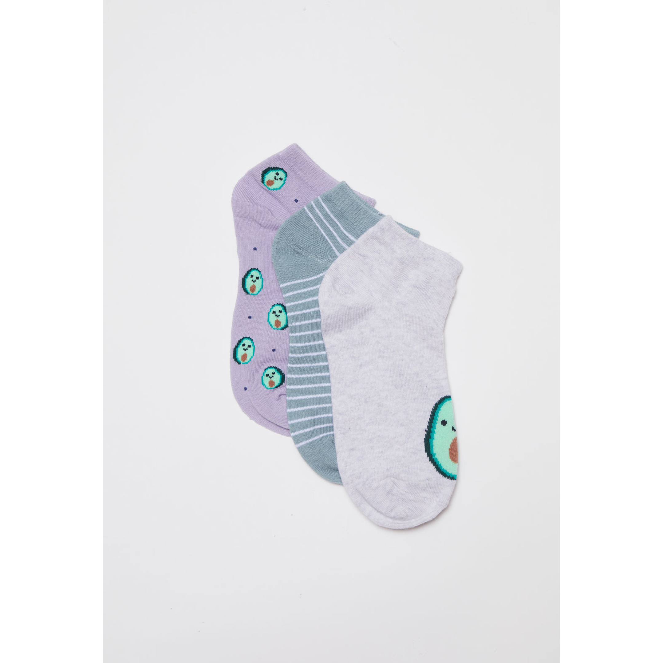 Calcetín Tripack Corto Mujer Gris Familyshop 1