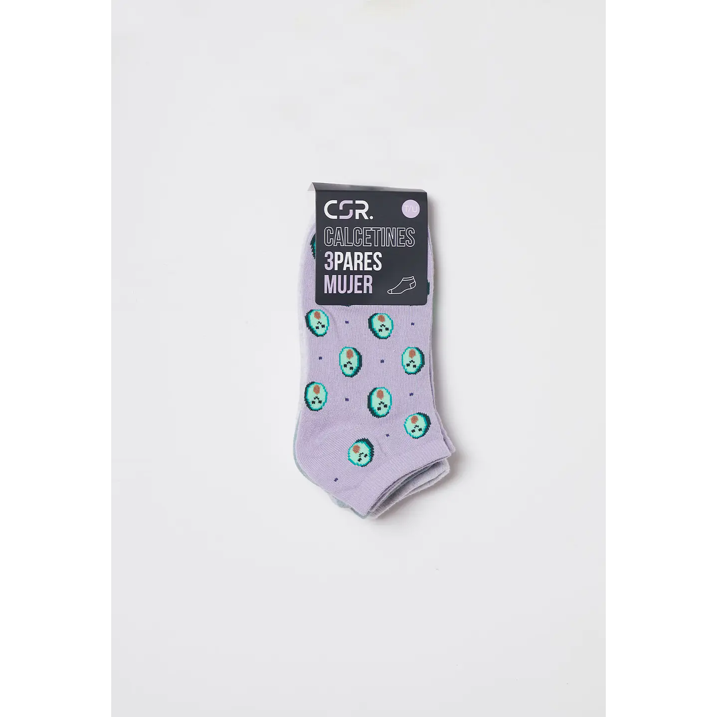 Calcetín Tripack Corto Mujer Palta Gris Familyshop 2