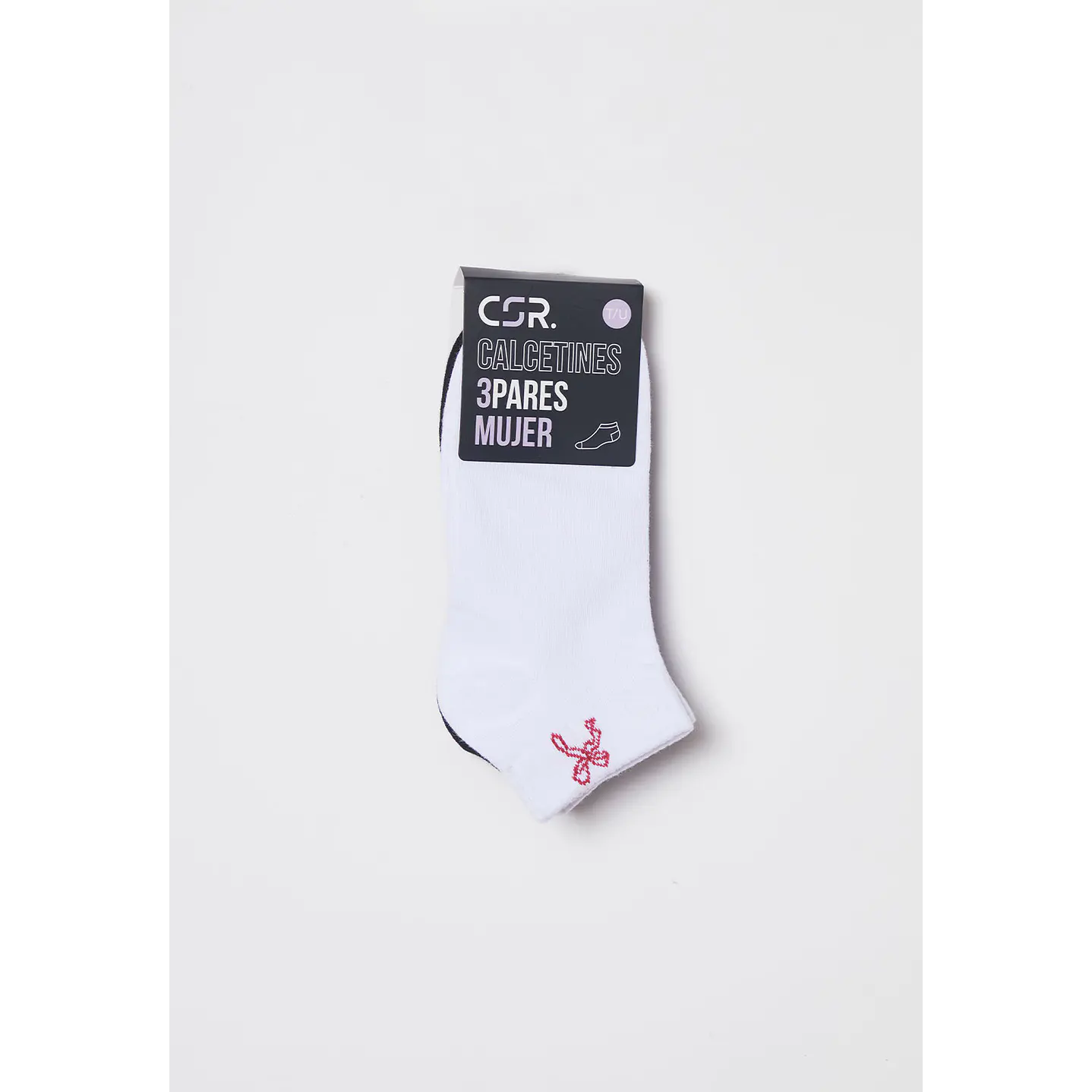 Calcetín Tripack Corto Mujer Blanco Familyshop 2