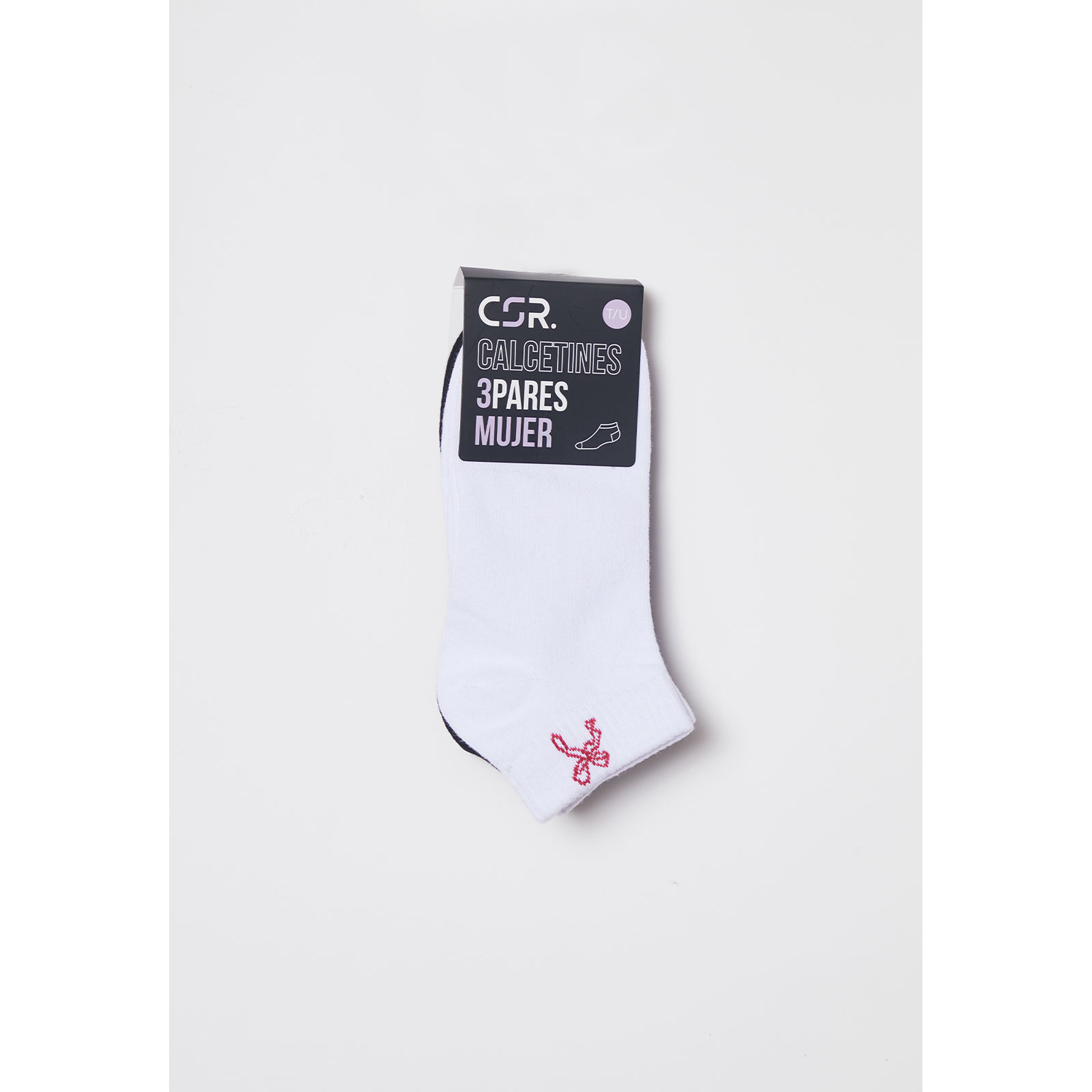 Calcetín Tripack Corto Mujer Blanco Familyshop 2