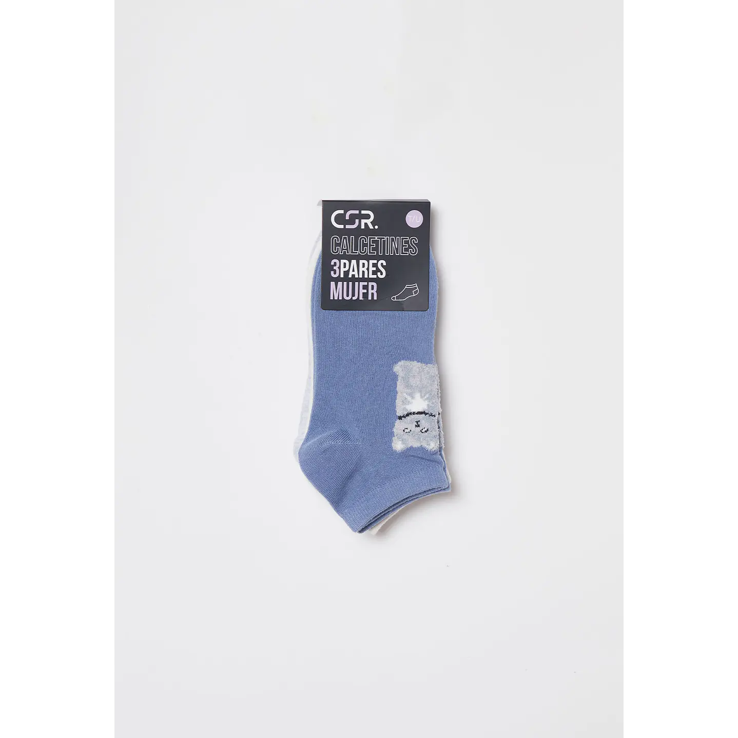 Calcetín Tripack Corto Mujer Gris Familyshop 2