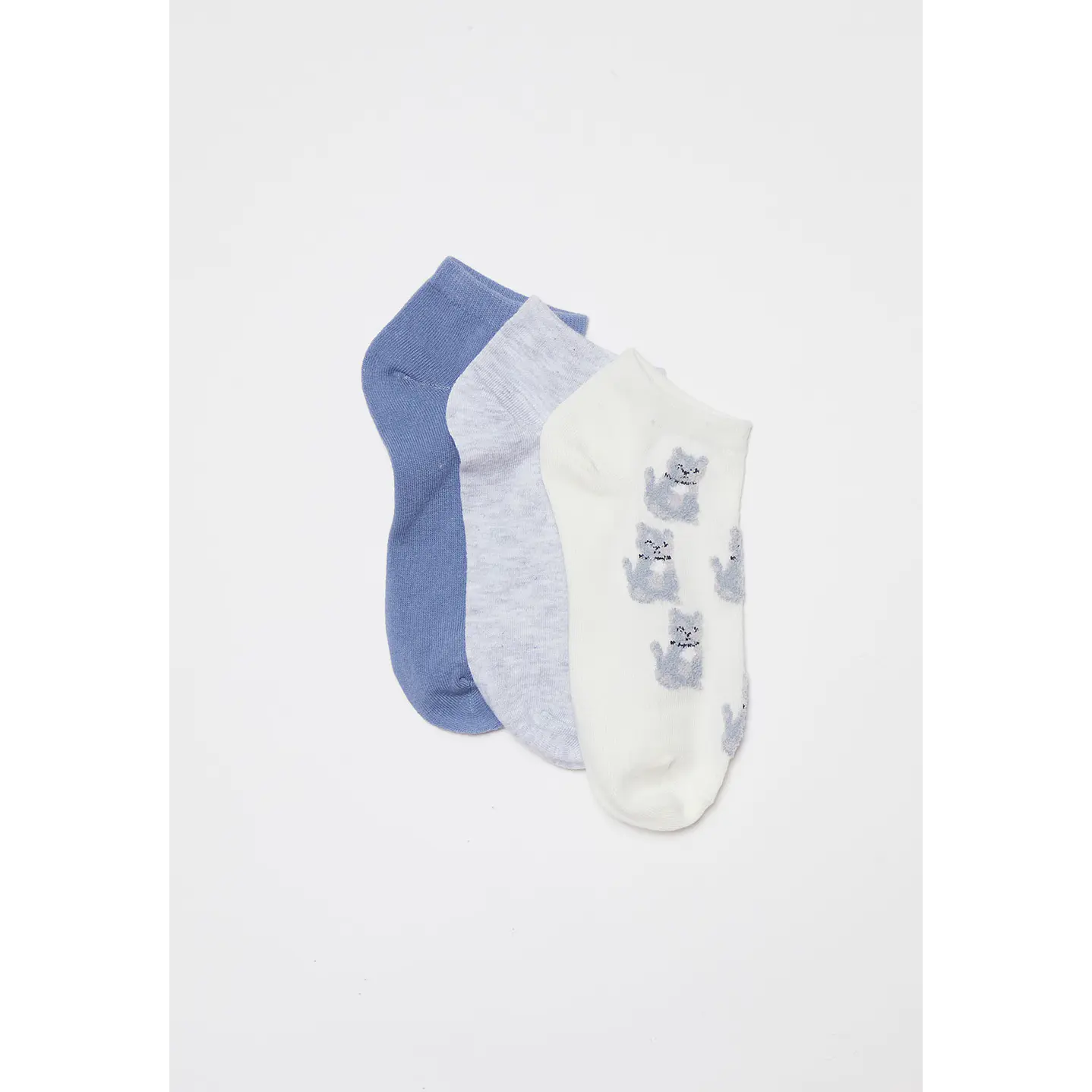 Calcetín Tripack Corto Mujer Gris Familyshop 1