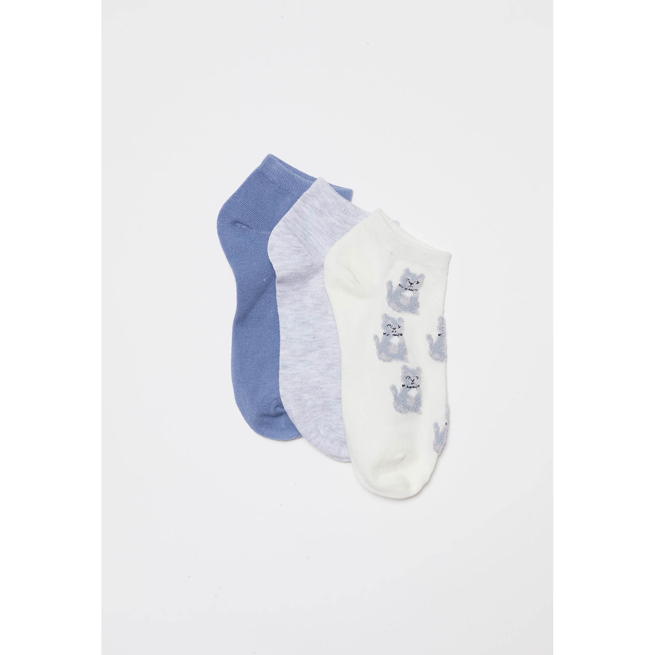 Calcetín Tripack Corto Mujer Gris Familyshop 1