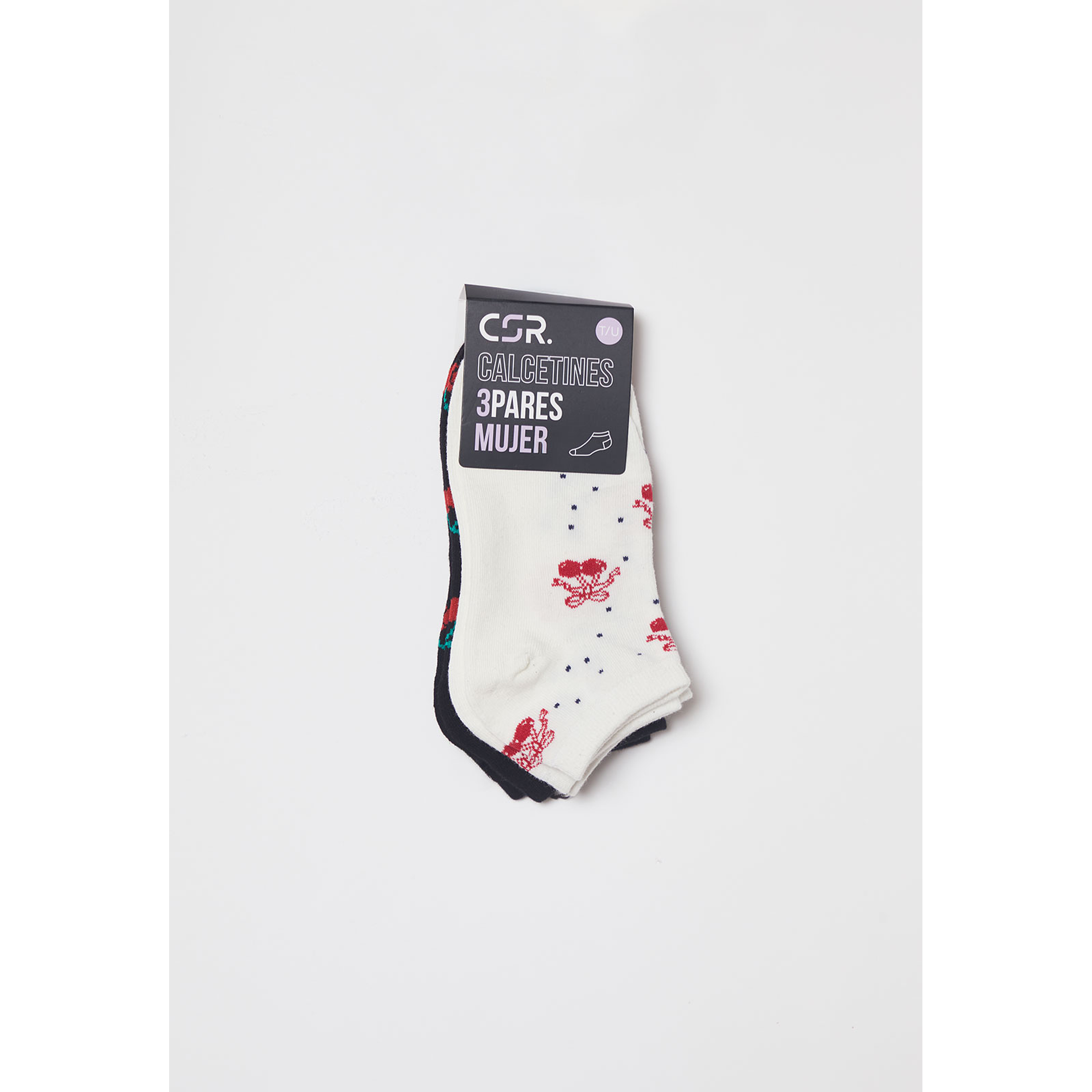 Calcetín Tripack Corto Mujer Blanco Familyshop 2