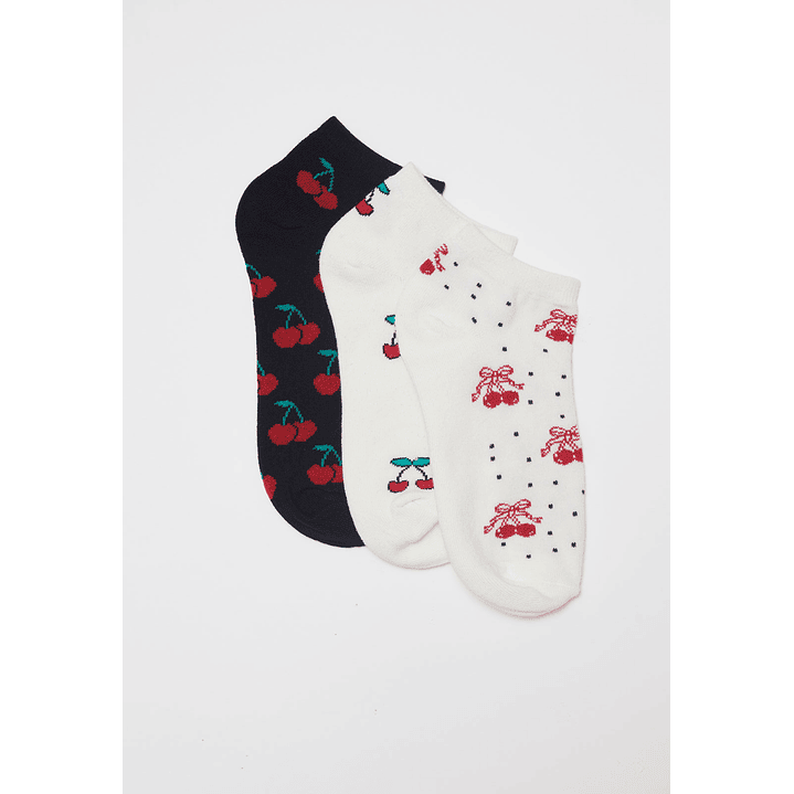 Calcetín Tripack Corto Mujer Blanco Familyshop 1