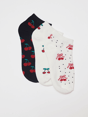 Calcetín Tripack Corto Mujer Blanco Familyshop