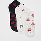 Calcetín Tripack Corto Mujer Blanco Familyshop - Miniatura 1