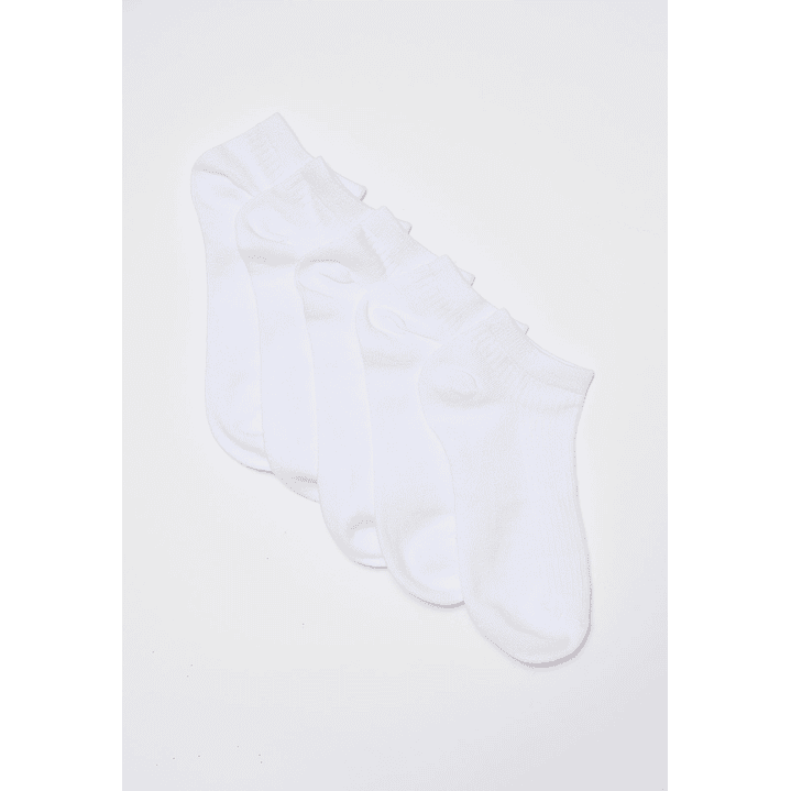 Calcetín Pack 5 Corto Mujer Blanco Familyshop 1