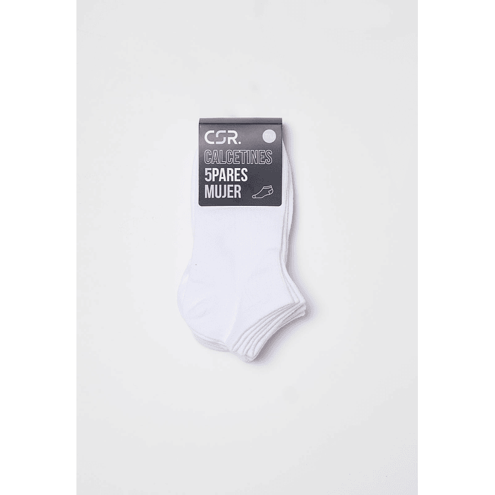 Calcetín Pack 5 Corto Mujer Blanco Familyshop 2