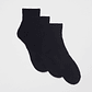 Calcetín Tripack Sport Corto Hombre Negro Familyshop - Miniatura 1