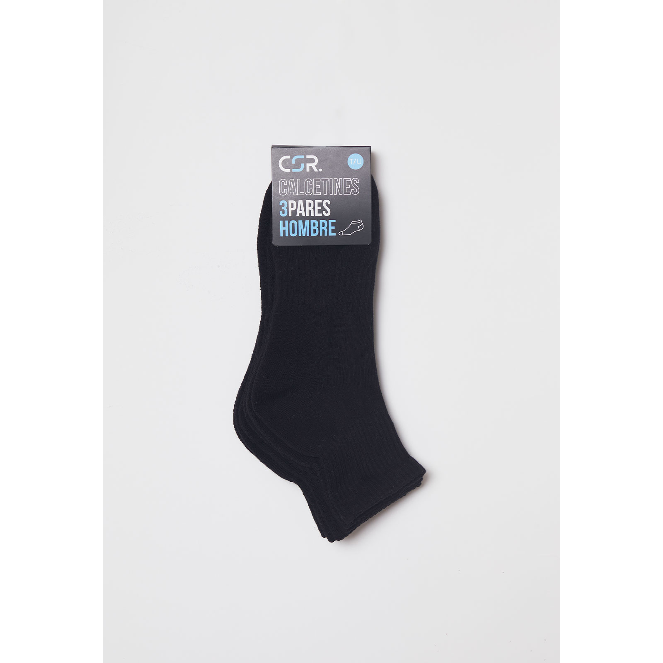 Calcetín Tripack Sport Corto Hombre Negro Familyshop 2