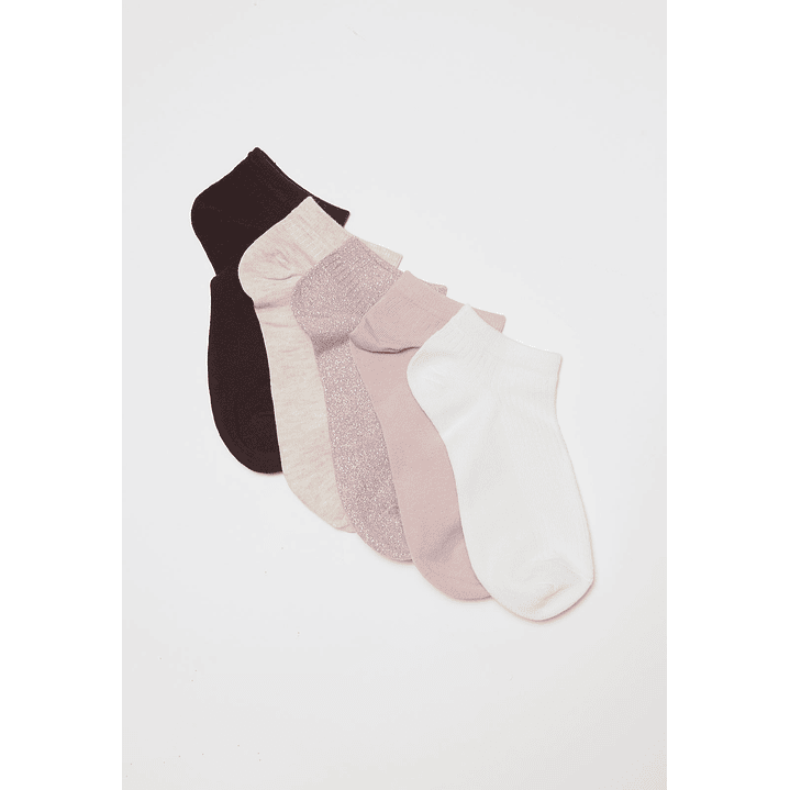 Calcetín Pack 5 Liso Mujer Café Familyshop 1