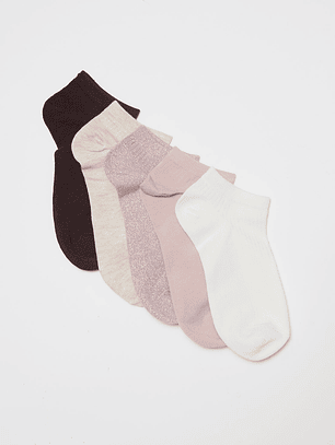 Calcetín Pack 5 Liso Mujer Café Familyshop