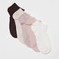 Calcetín Pack 5 Liso Mujer Café Familyshop - Miniatura 1