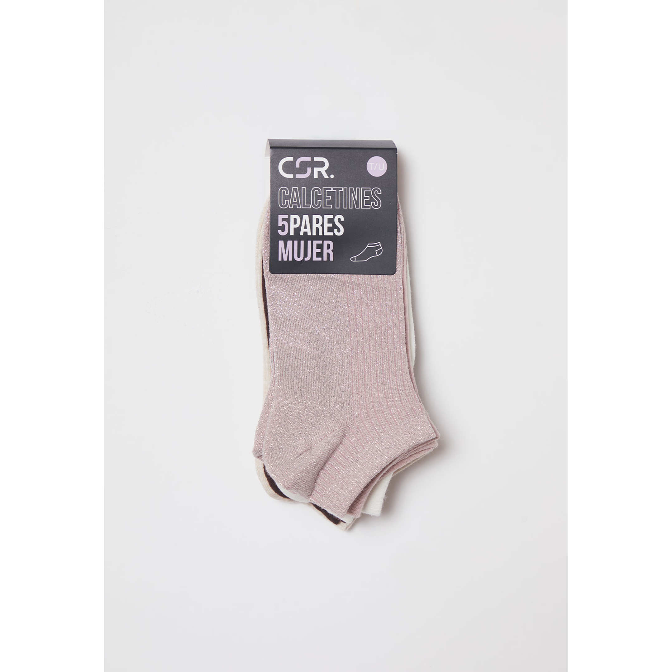 Calcetín Pack 5 Liso Mujer Café Familyshop 2