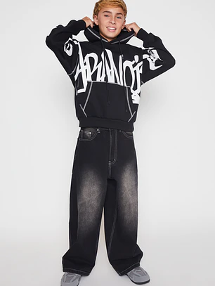 Polerón Contraste Lolo Negro Familyshop