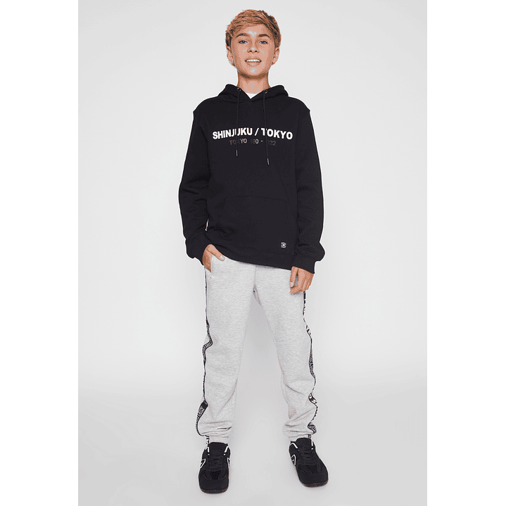 Pantalón Buzo Banda Lateral Lolo Gris Familyshop 2