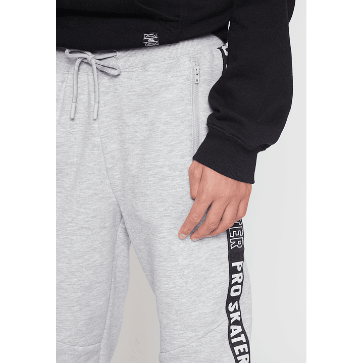 Pantalón Buzo Banda Lateral Lolo Gris Familyshop 4