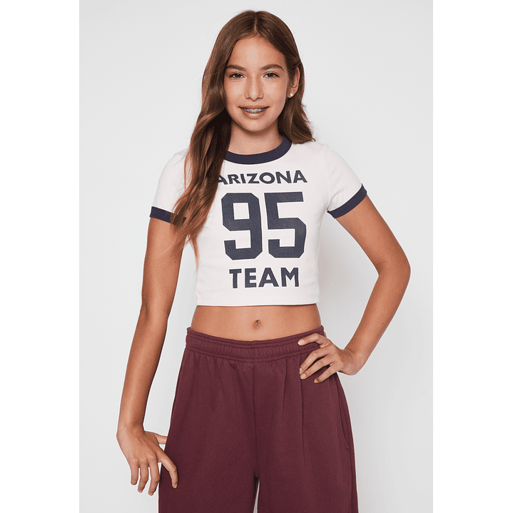 Polera College Arizona Lola Rosado Familyshop 1