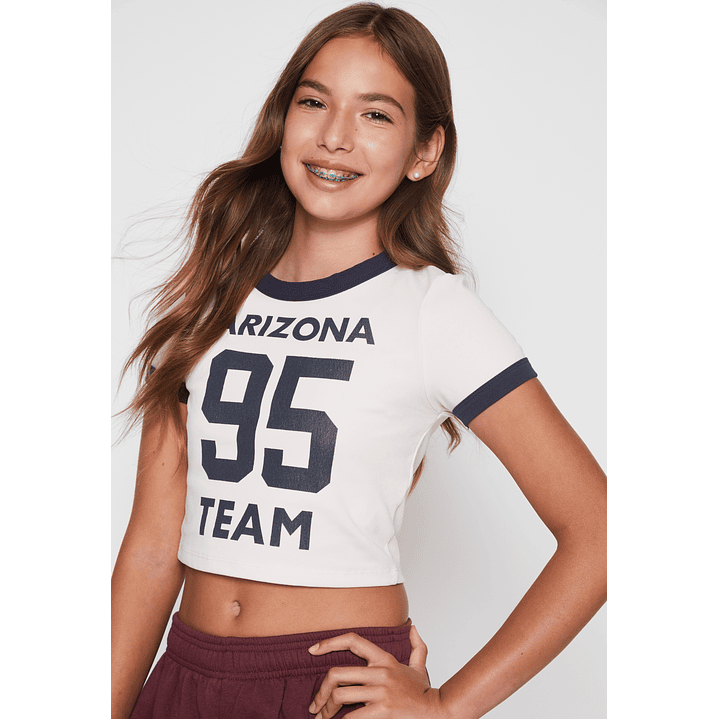 Polera College Arizona Lola Rosado Familyshop 3