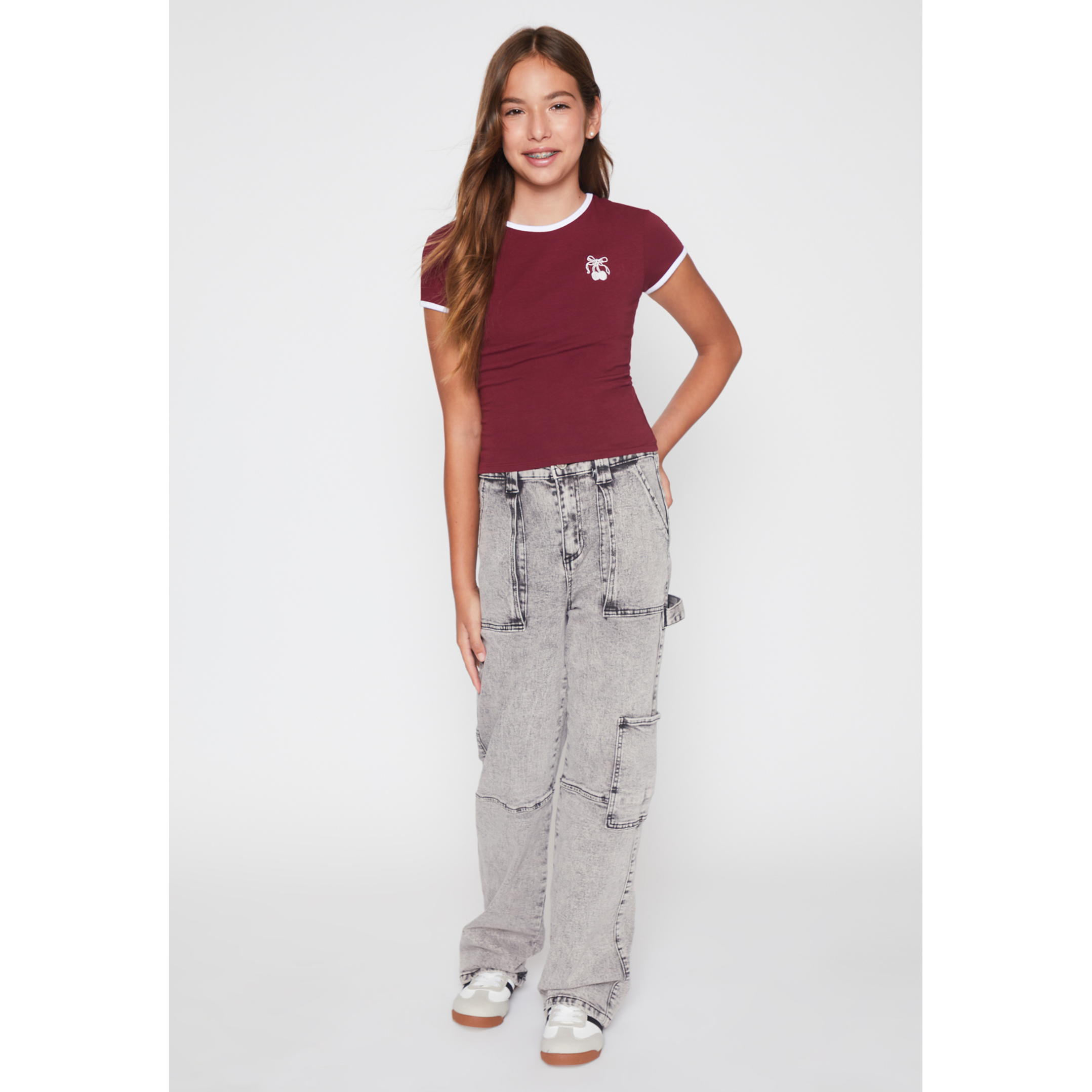 Polera Bordado Lola Burdeo Familyshop 2