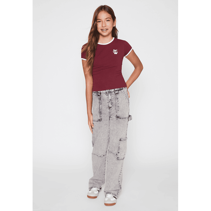 Polera Bordado Lola Burdeo Familyshop 2