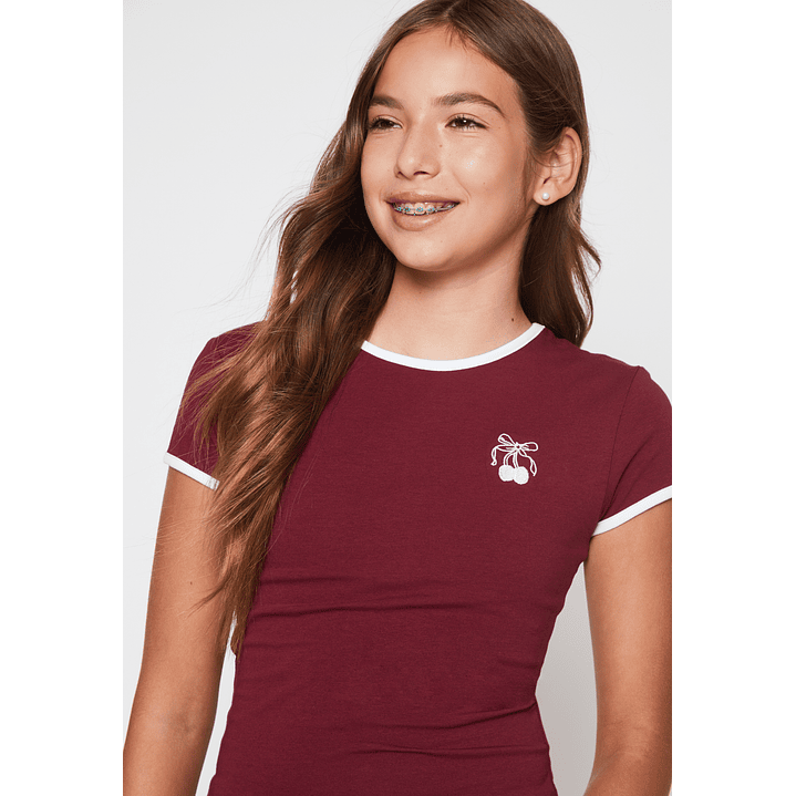 Polera Bordado Lola Burdeo Familyshop 3
