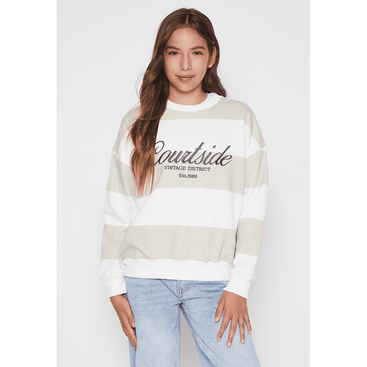 Polerón Bordado Courtside Lola Beige Familyshop 1