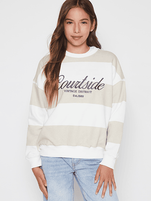 Polerón Bordado Courtside Lola Beige Familyshop