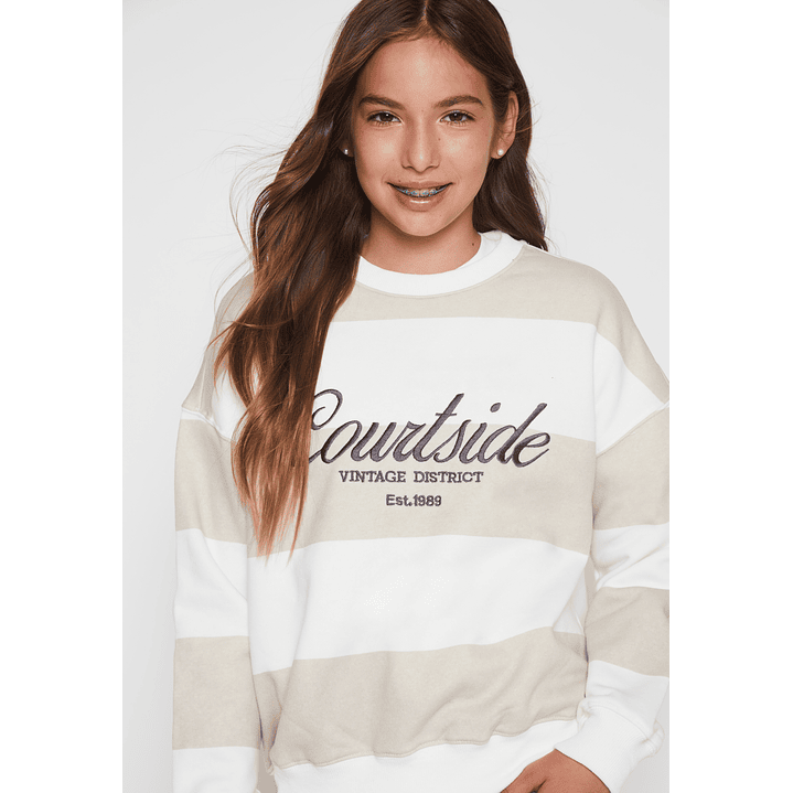 Polerón Bordado Courtside Lola Beige Familyshop 3