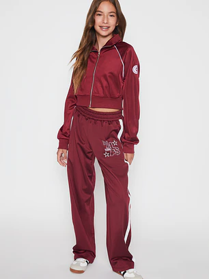 Pantalón Buzo Banda Lateral Lola Burdeo Familyshop