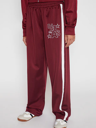 Pantalón Buzo Banda Lateral Lola Burdeo Familyshop