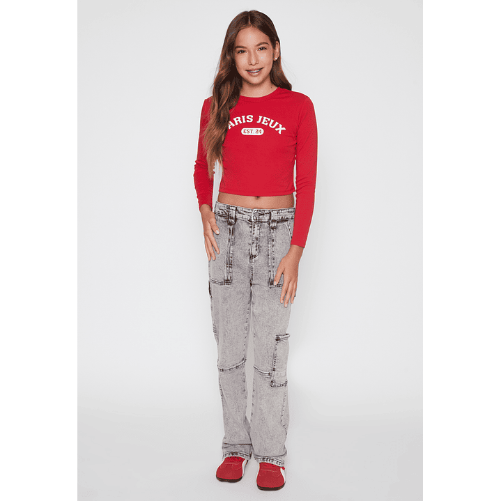 Polera Varsity Lola Rojo Familyshop 2