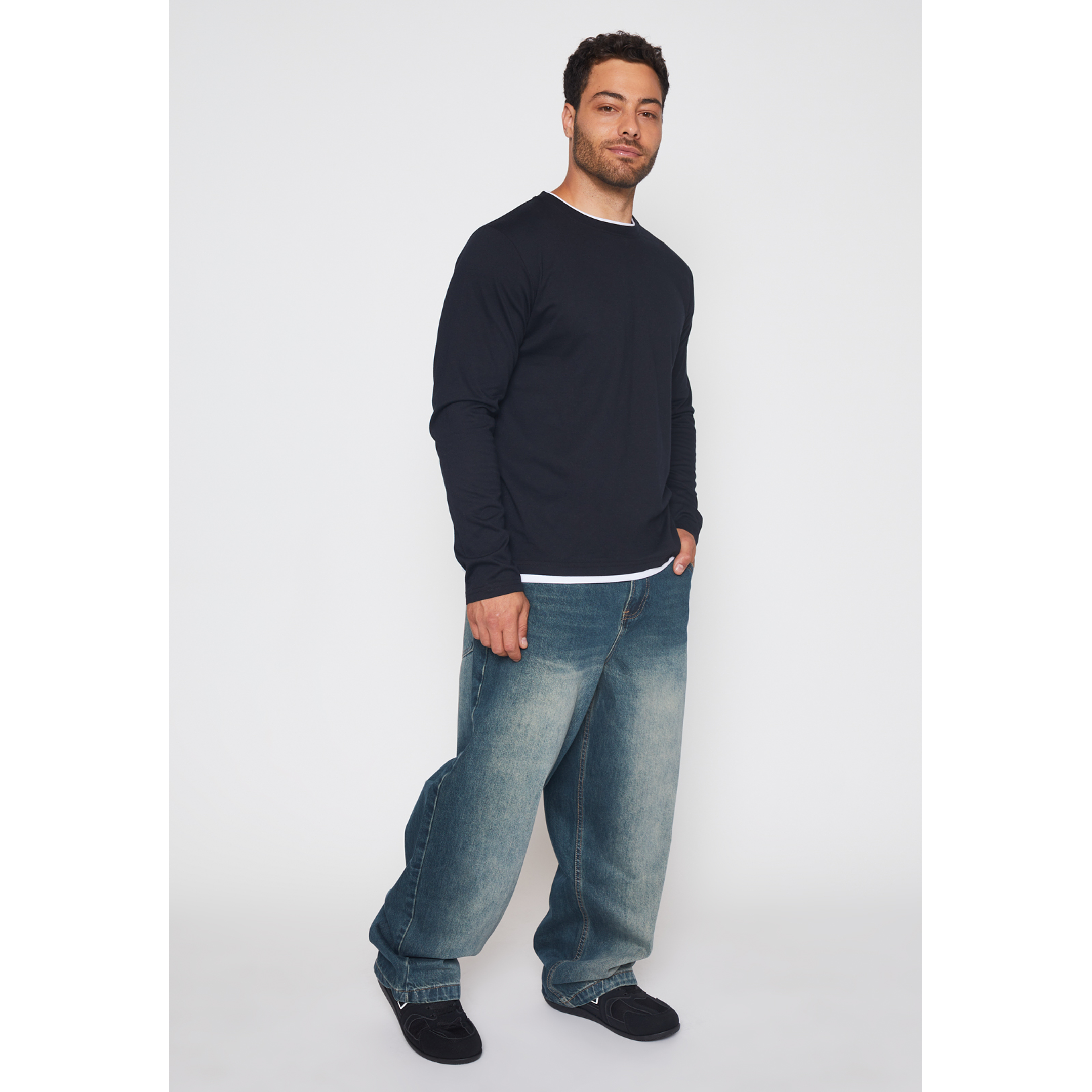 Polera Falso Hombre Negro Familyshop 2