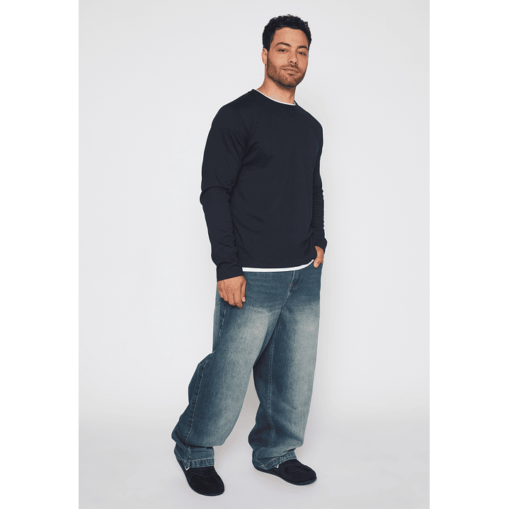 Polera Falso Hombre Negro Familyshop 2