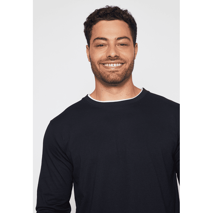 Polera Falso Hombre Negro Familyshop 4