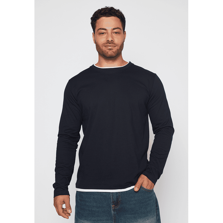 Polera Falso Hombre Negro Familyshop 1