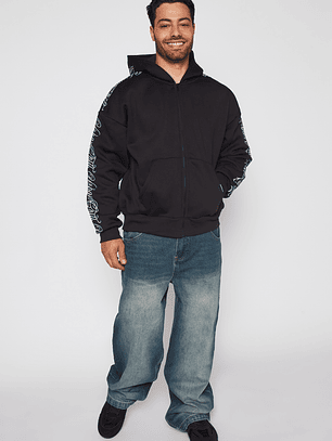 Polerón Bordado Hombre Negro Familyshop